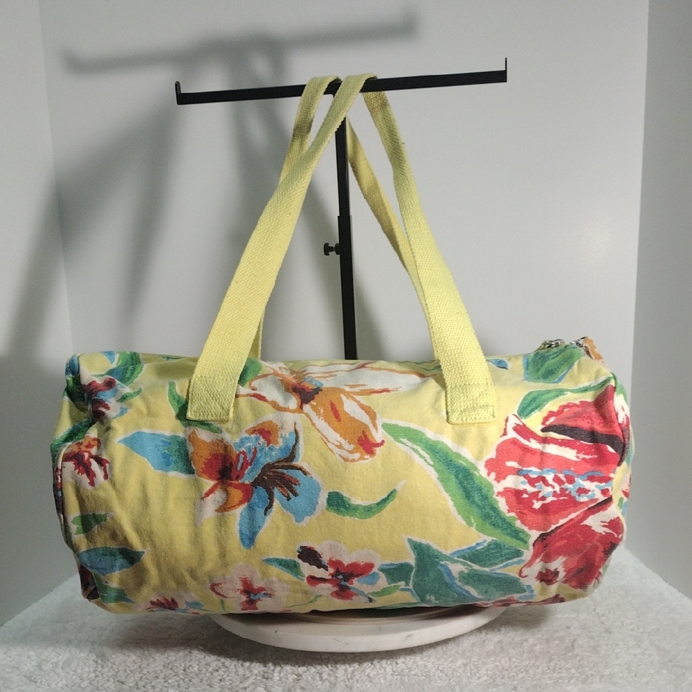 Forever 21 Floral Yellow Canvas Gym Bag